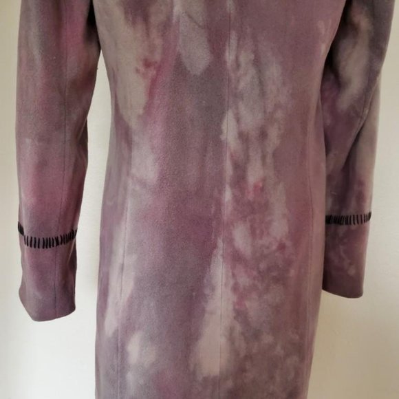 Vintage Marvin Richards Cashmere Long hoodie Coat gray black Red purple M L XL - Picture 11 of 15